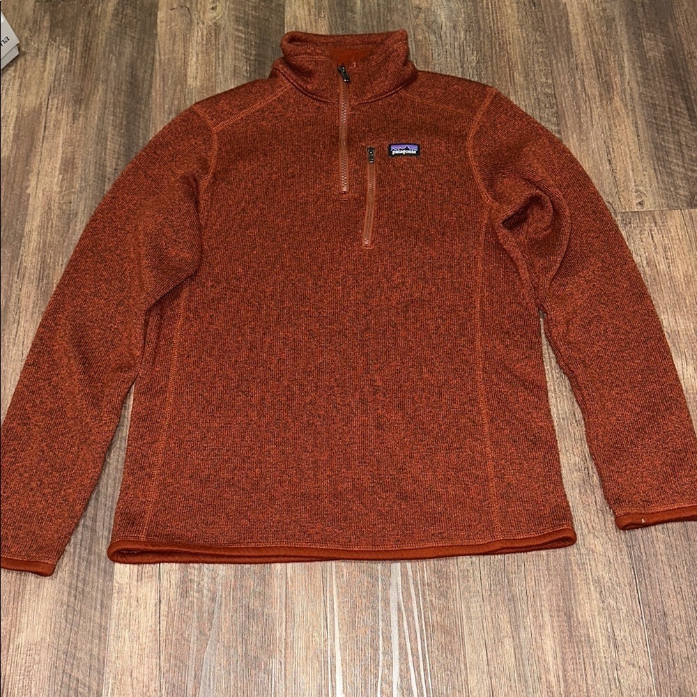 Patagonia Kids'‎ Better Sweater 1/4-Zip Fleece XL (14) Rust color EUC